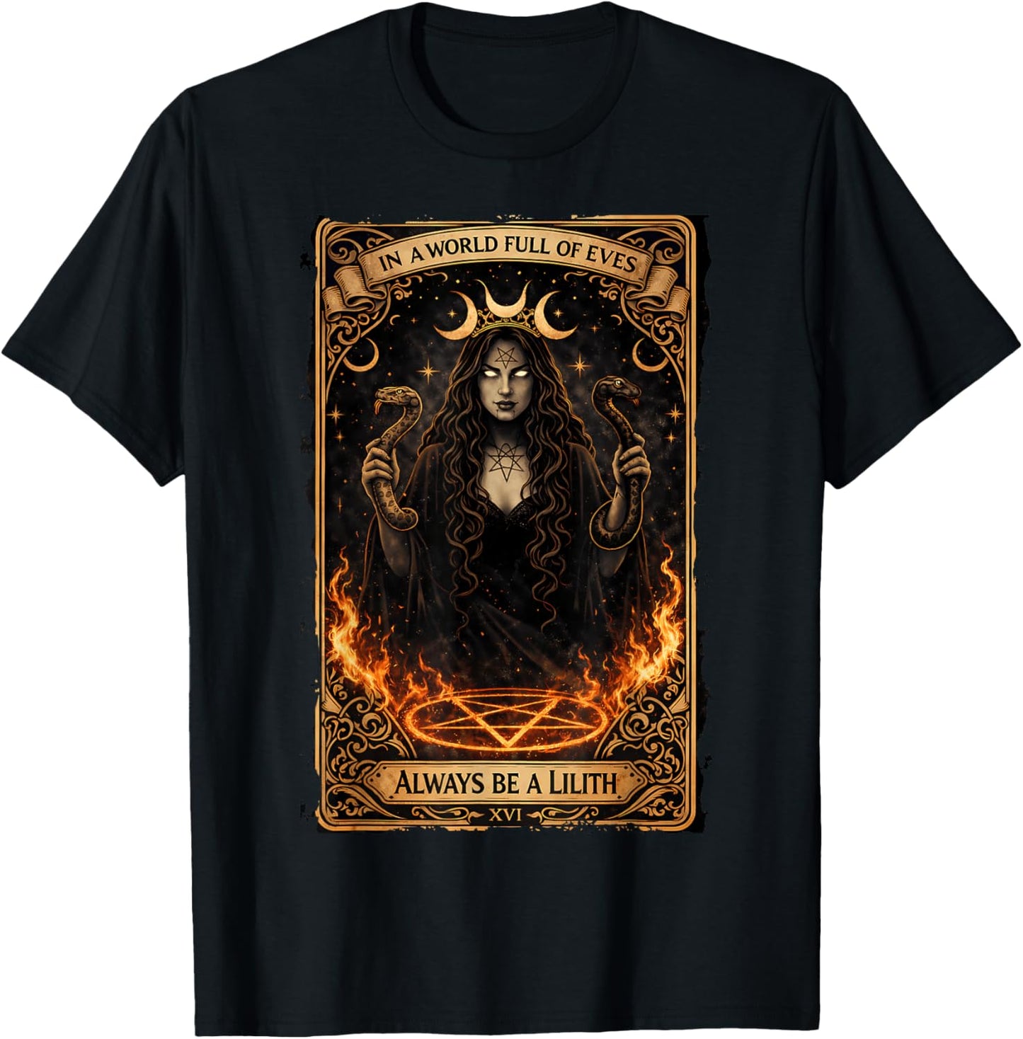 Gothic Lilith & Dark Goddess Empowerment T-Shirt - T-Shirt | Black