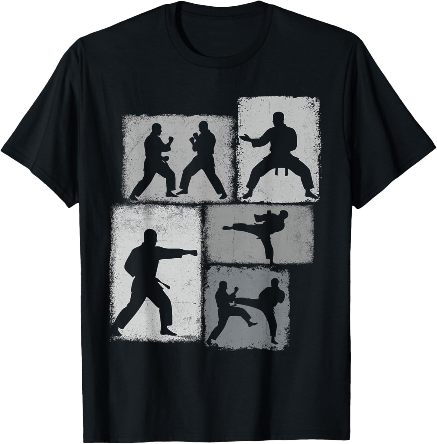 Karate Practitioner Collage Men Kids Sensei Youth Boys T-Shirt - T-Shirt | Black