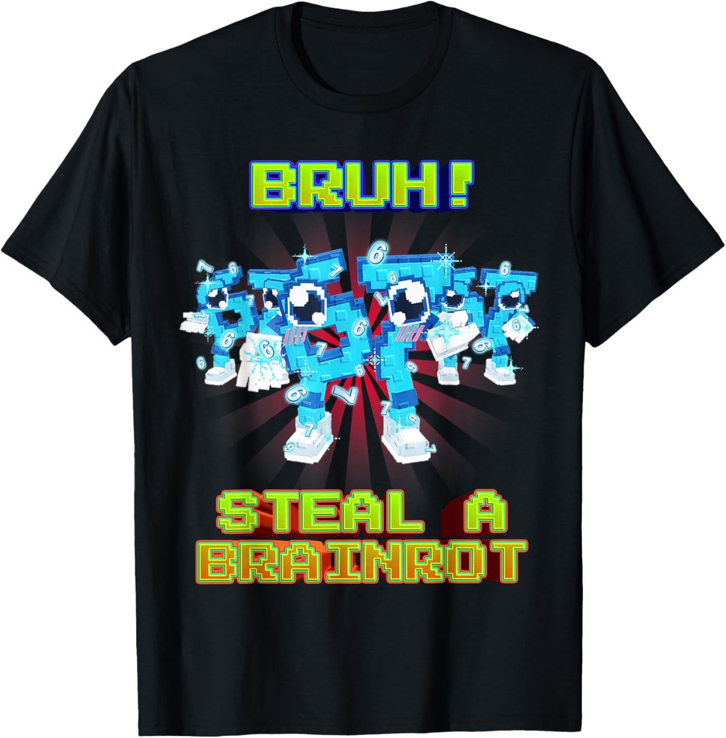 Bruh Los 67 Six Seven 6-7 Funny Brainrot for Boys Kids Teens T-Shirt - T-Shirt | Black