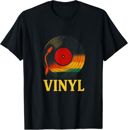 Vinyl - Retro LP Record Music Lover DJ T-Shirt - T-Shirt | Black