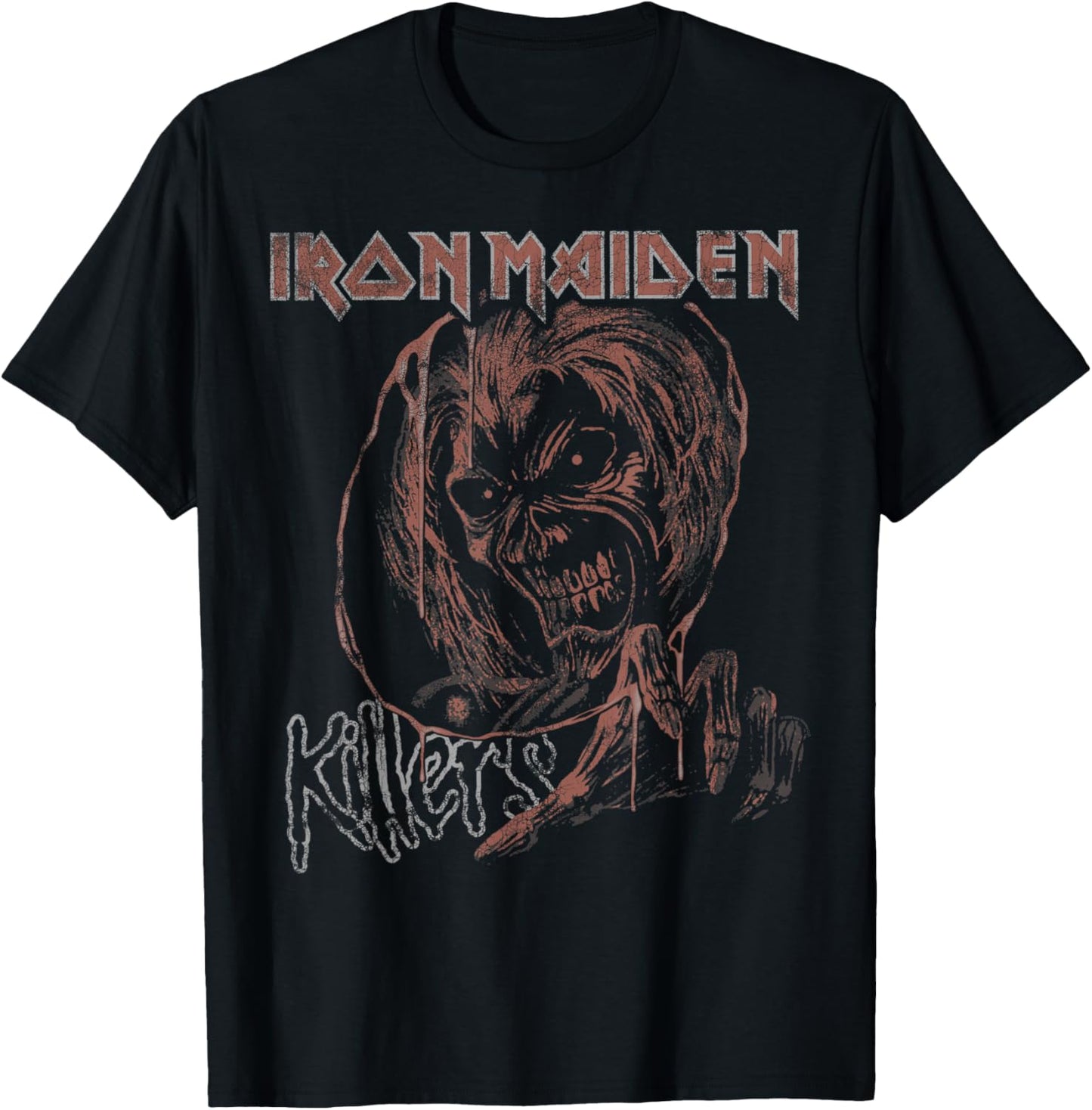 Iron Maiden - Distressed Killers Oval T-Shirt - T-Shirt | Black