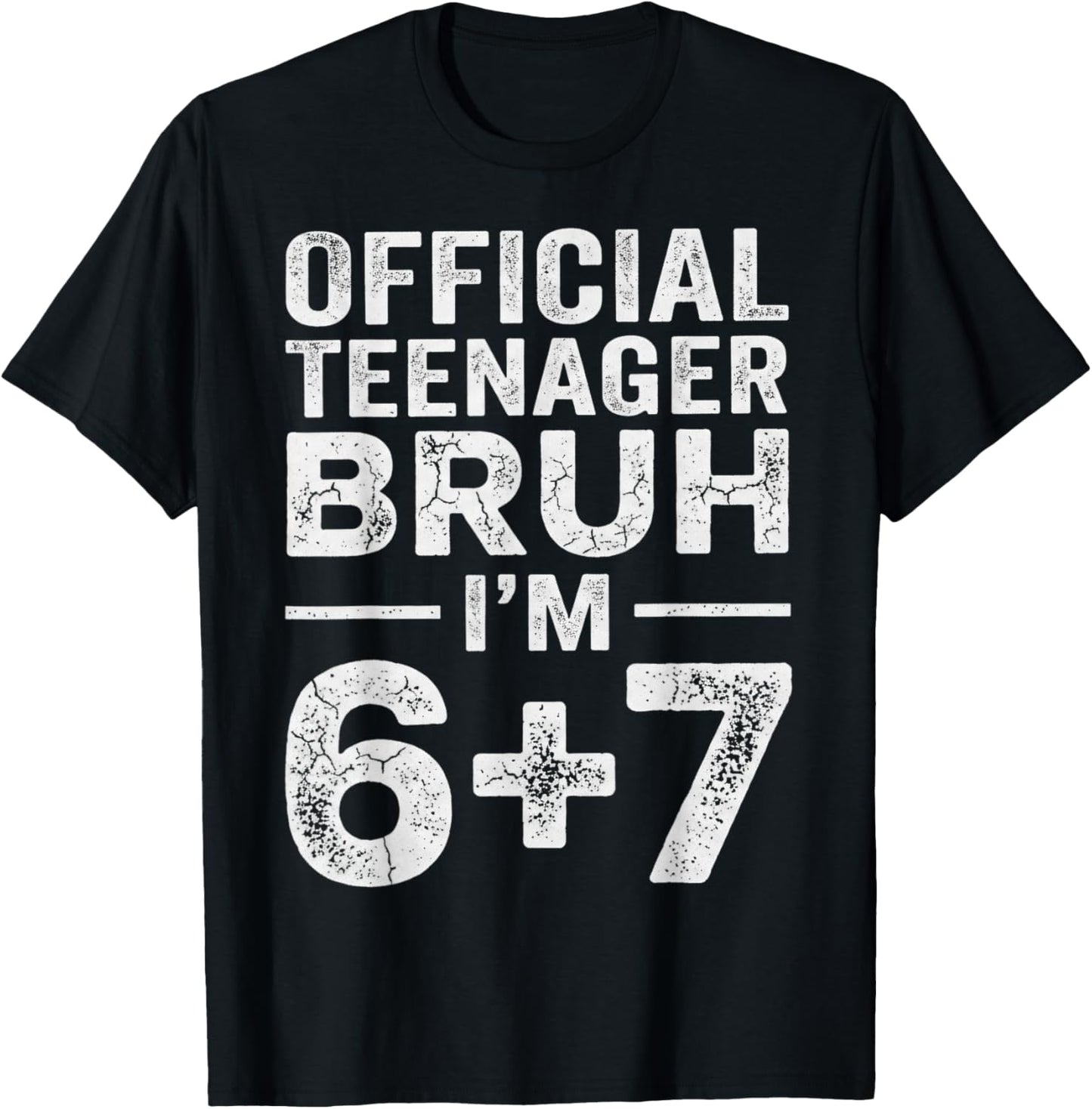 13th Birthday Boys Official Teenager Six Seven Meme Birthday T-Shirt - T-Shirt | Black