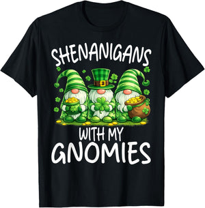 Shenanigans with My Gnomies Funny St. Patrick's Day T-Shirt - T-Shirt | Black