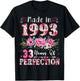33 Year Old Made in 1993 Floral 33th Birthday Women T-Shirt - T-Shirt | Black
