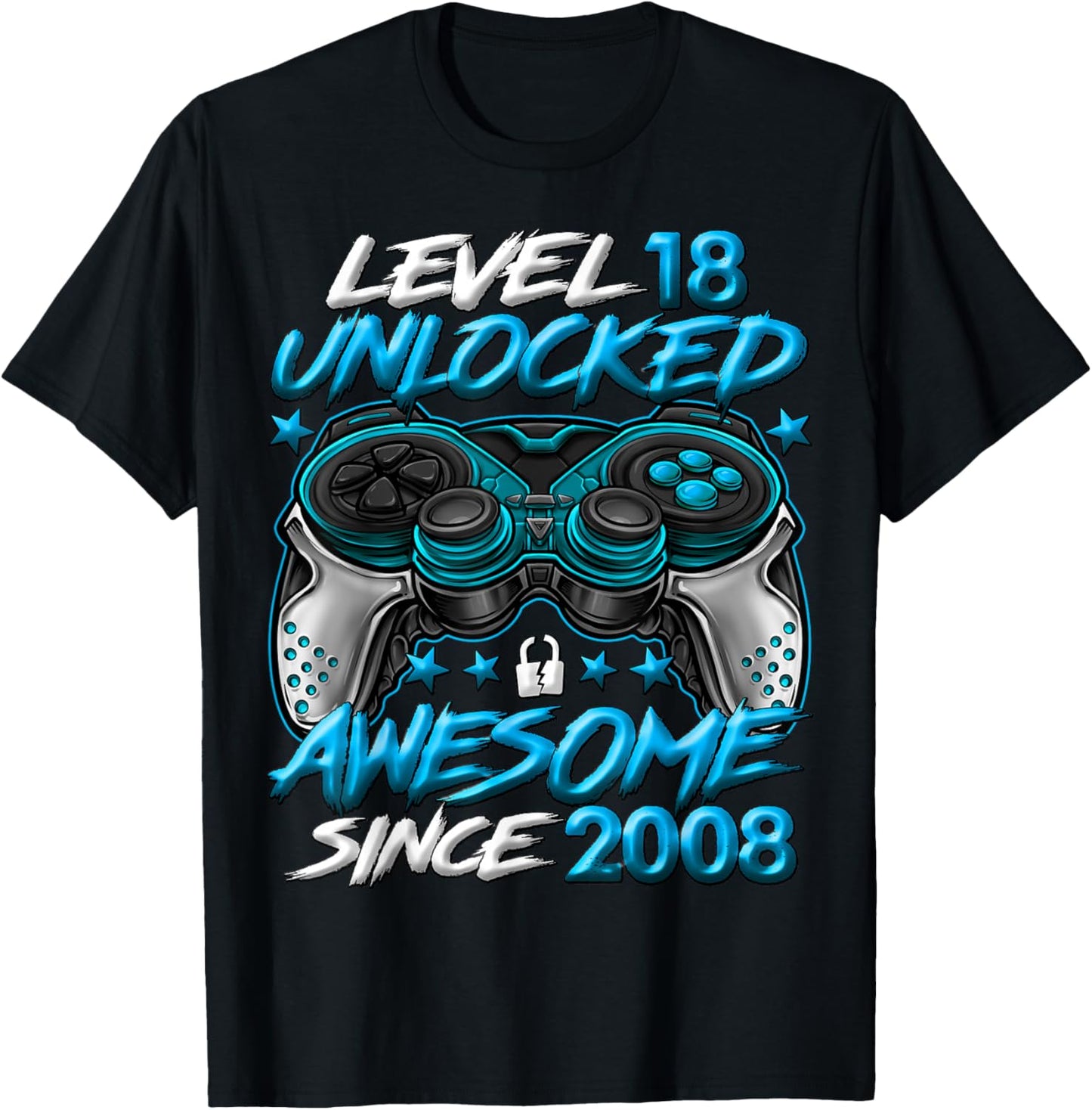 Level 18 Unlocked 18 Year Old Gifts Boys 18th Birthday Boy T-Shirt - T-Shirt | Black