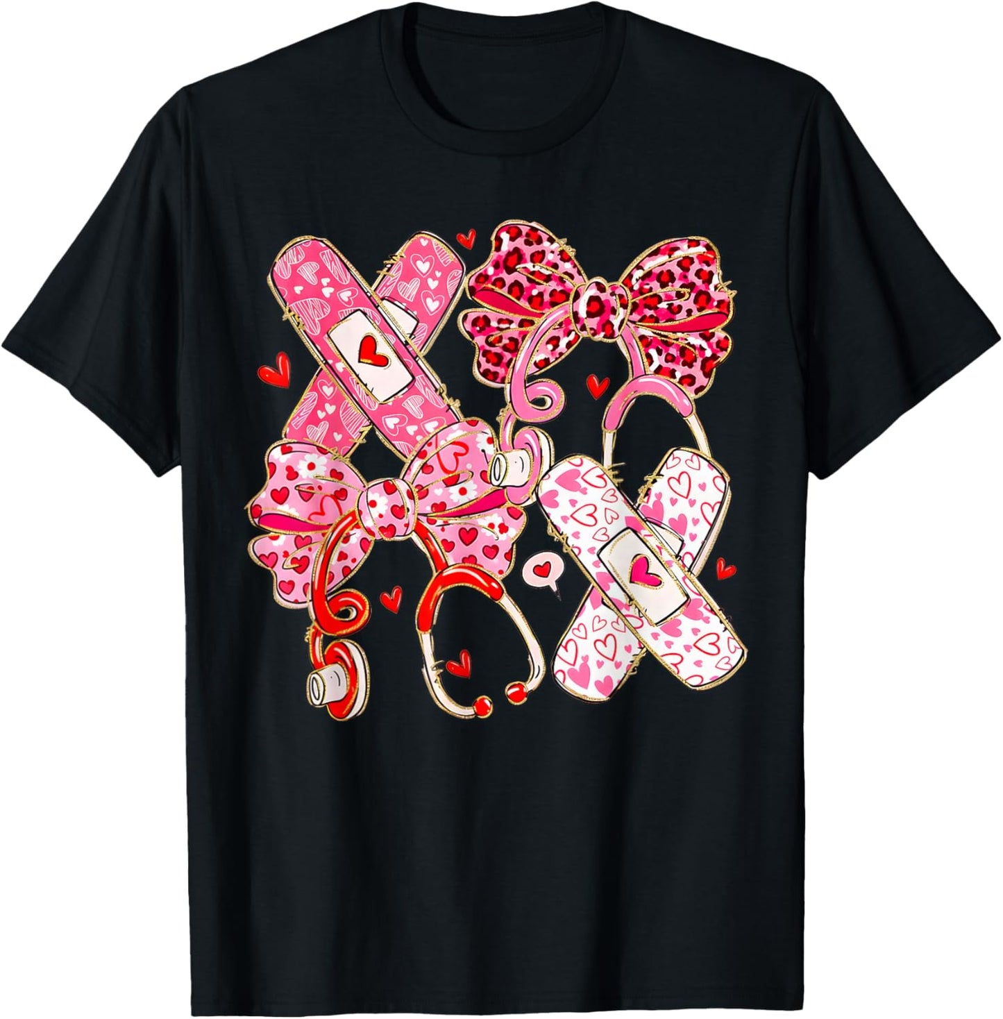 Valentine Nurse Coquette T-Shirt - T-Shirt | Black