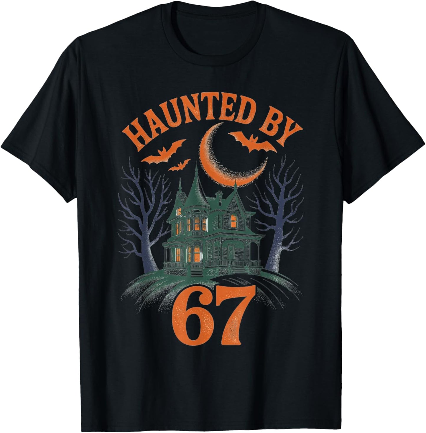 Haunted by 67 Halloween Costume 6 7 Meme Six Seven T-Shirt - T-Shirt | Black