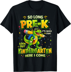 Preschool Graduation Dinosaur Boys Pre-K Graduate T-Shirt - T-Shirt | Black