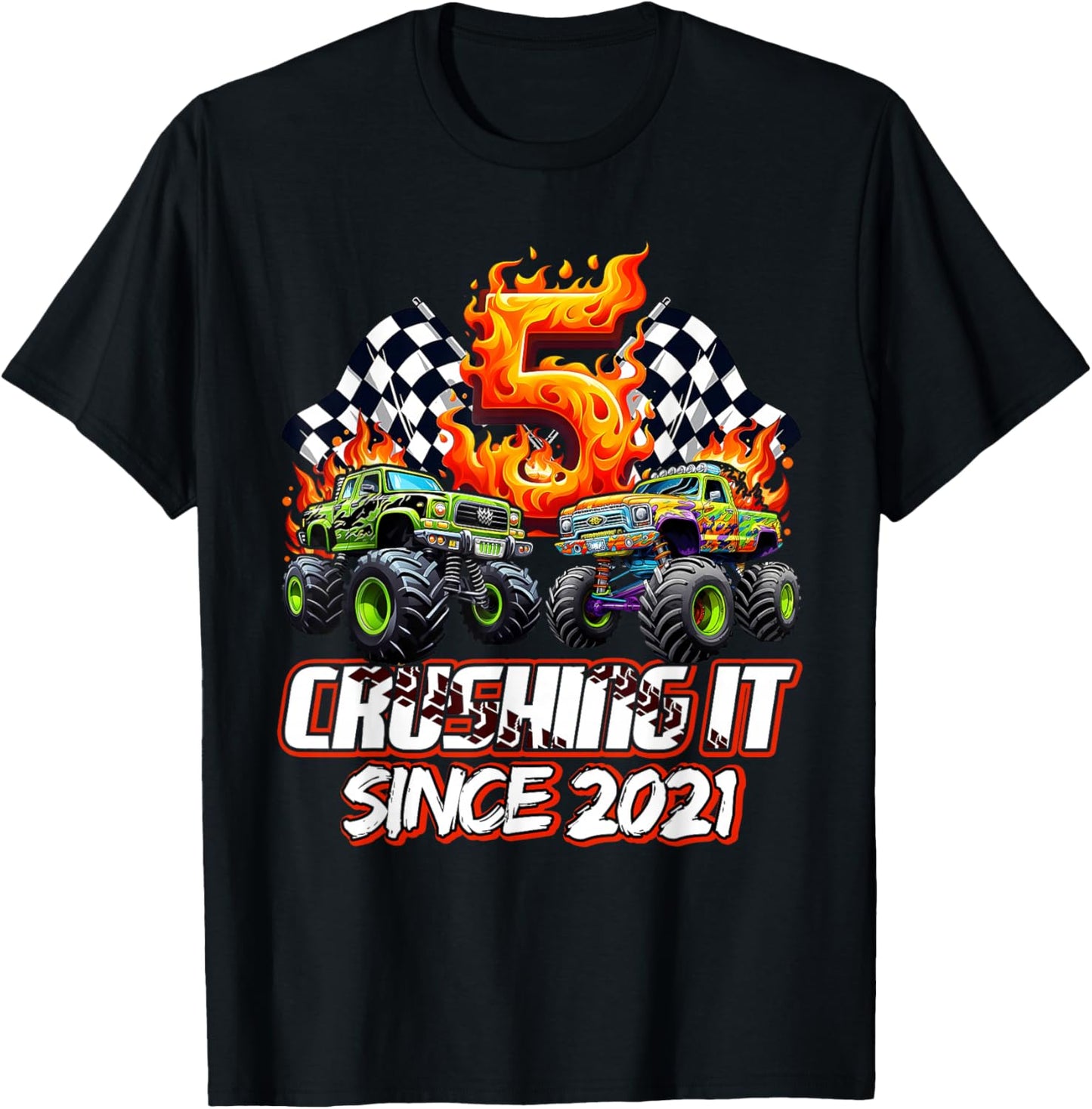 Boys 5th Party Born 2021 T-Shirt - T-Shirt | Black