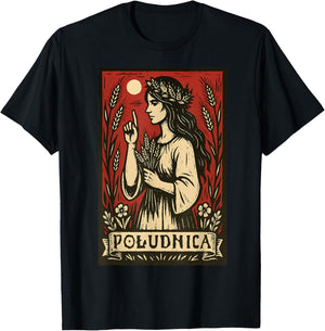 Poludnica Slavic Folk Pagan Myth Witch Art T-Shirt - T-Shirt | Black