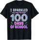 I Sparkled My Way Through Girls Kids 100 Days of School T-Shirt - T-Shirt | Black