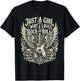 Rock Band Just a Girl Who Loves Rock and Roll Guitar T-Shirt - T-Shirt | Black
