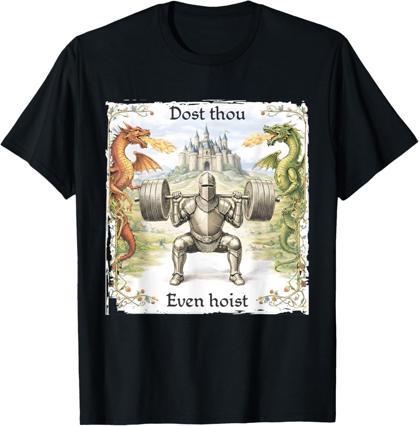 Dost Thou Even Hoist Medieval Gym Retro T-Shirt - T-Shirt | Black