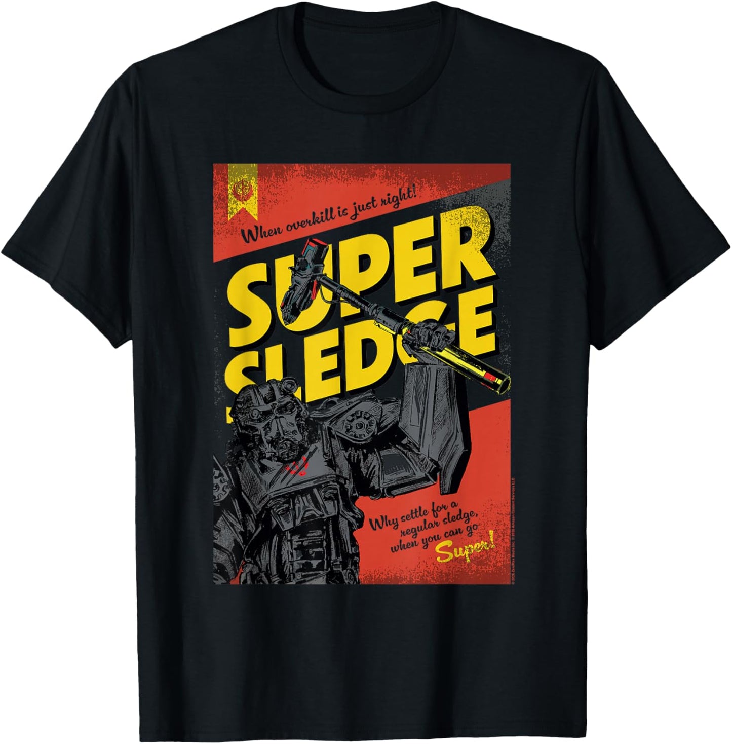 Fallout TV Show Series Sledge Power Army Advertisement T-Shirt - T-Shirt | Black