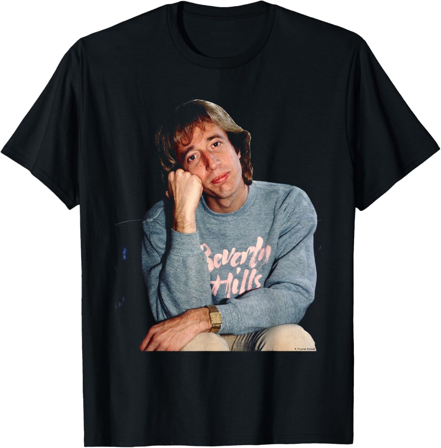 The Bee Gees Robin Gibb by Virginia Turbett T-Shirt - T-Shirt | Black