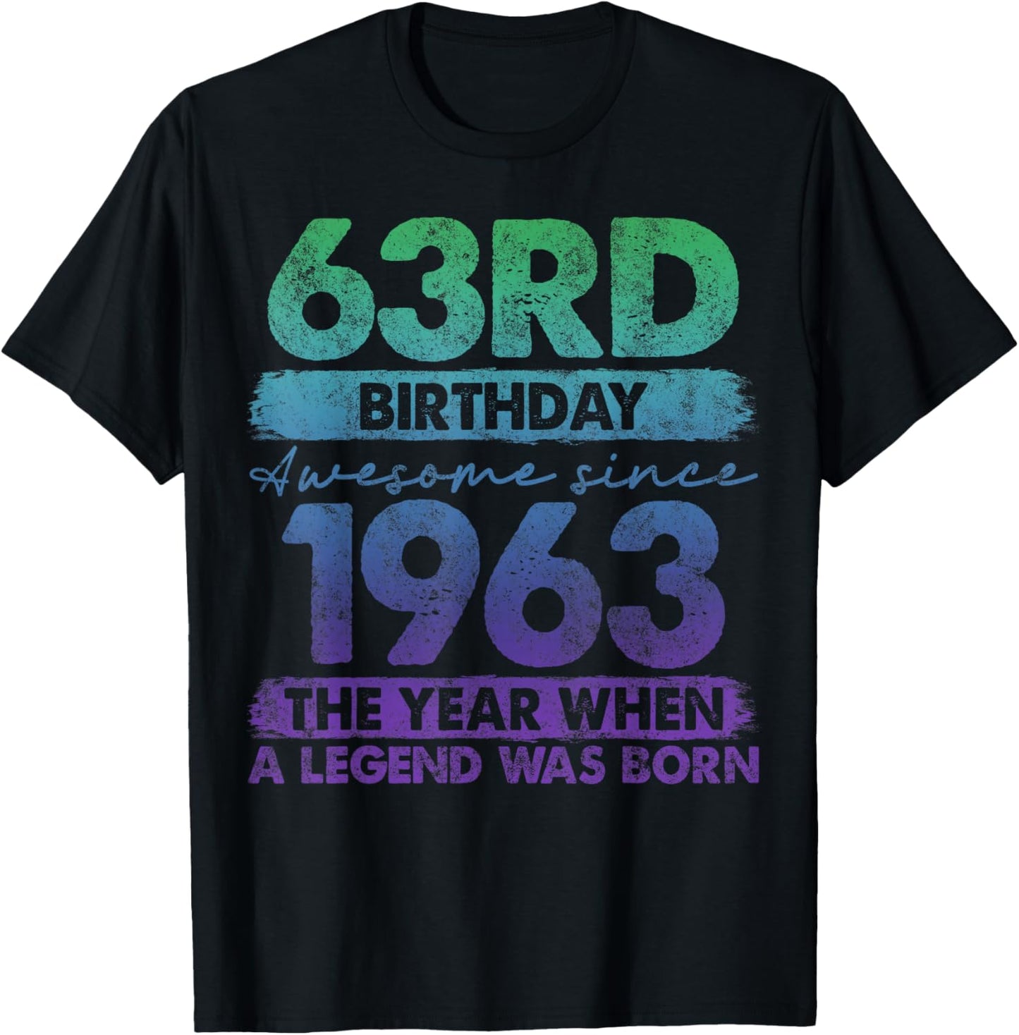 63 Year Old Gifts Vintage 1963 Limited Edition 63rd Birthday T-Shirt - T-Shirt | Black