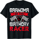 Grandma of The Birthday Racer Bday Racing Car Family T-Shirt - T-Shirt | Black