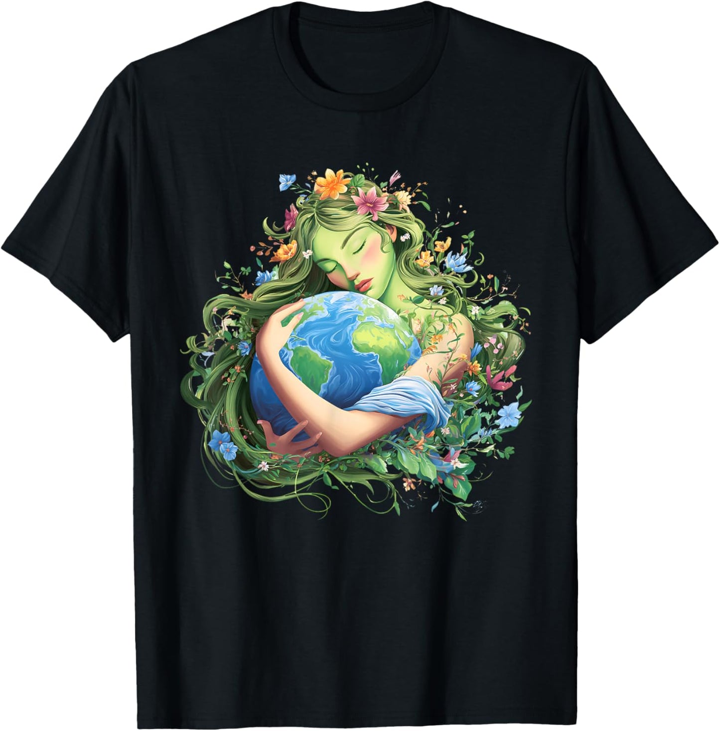 Earth Day 2026 Green Mother Nature Planet Women Girls T-Shirt - T-Shirt | Black