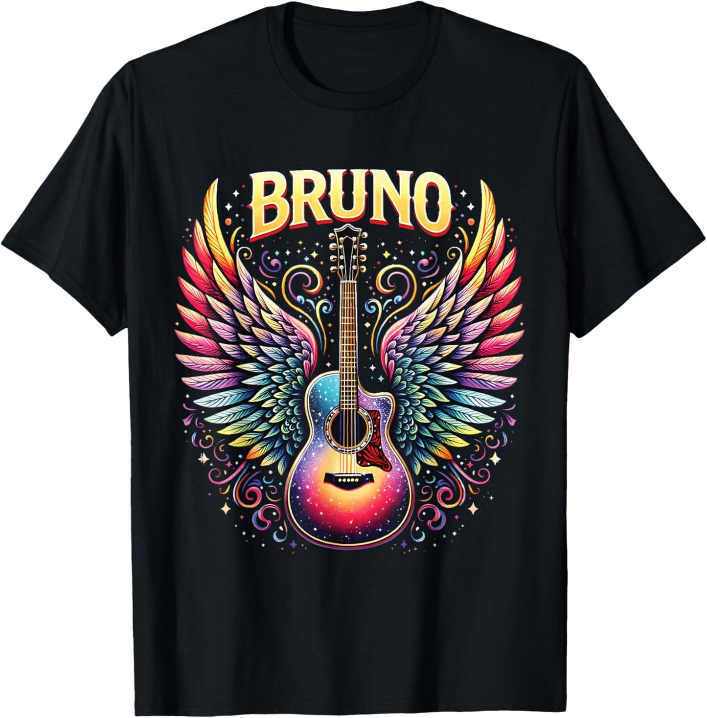 Retro Bruno Personalized Name I Love Bruno 70's 80's Vintage T-Shirt - T-Shirt | Black