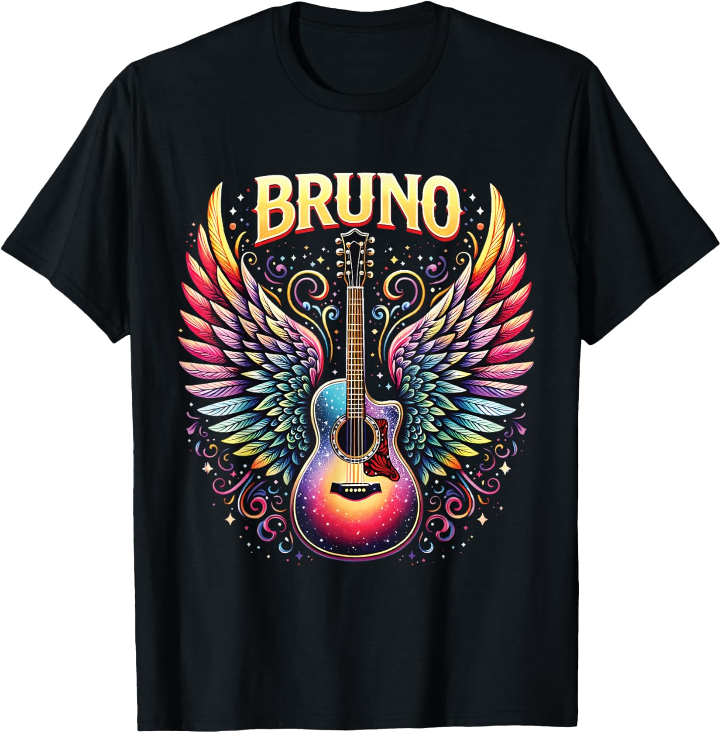 Retro Bruno Personalized Name I Love Bruno 70's 80's Vintage T-Shirt - T-Shirt | Black