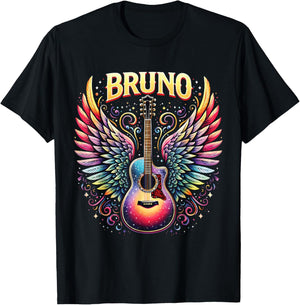 Retro Bruno Personalized Name I Love Bruno 70's 80's Vintage T-Shirt - T-Shirt | Black