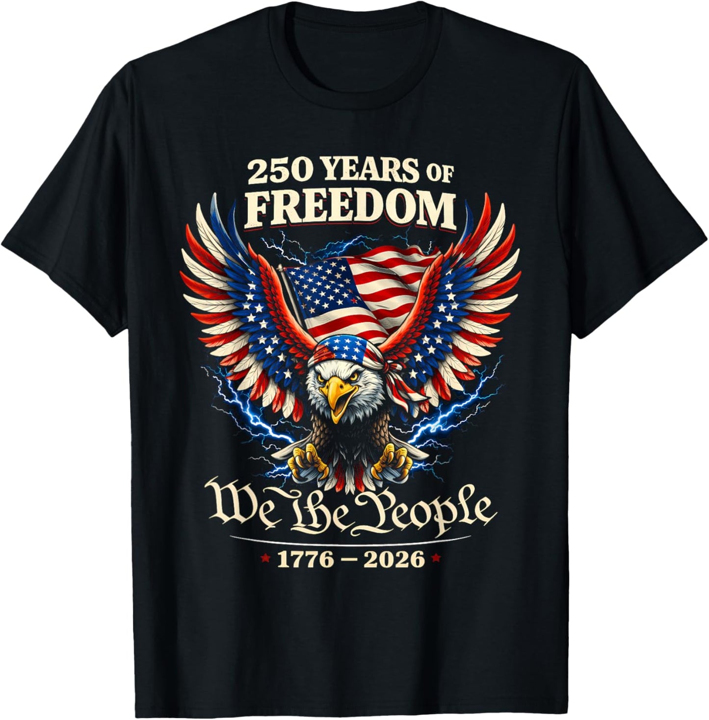 250 Years American 1776 2026 250th USA Years Patriotic USA T-Shirt - T-Shirt | Black