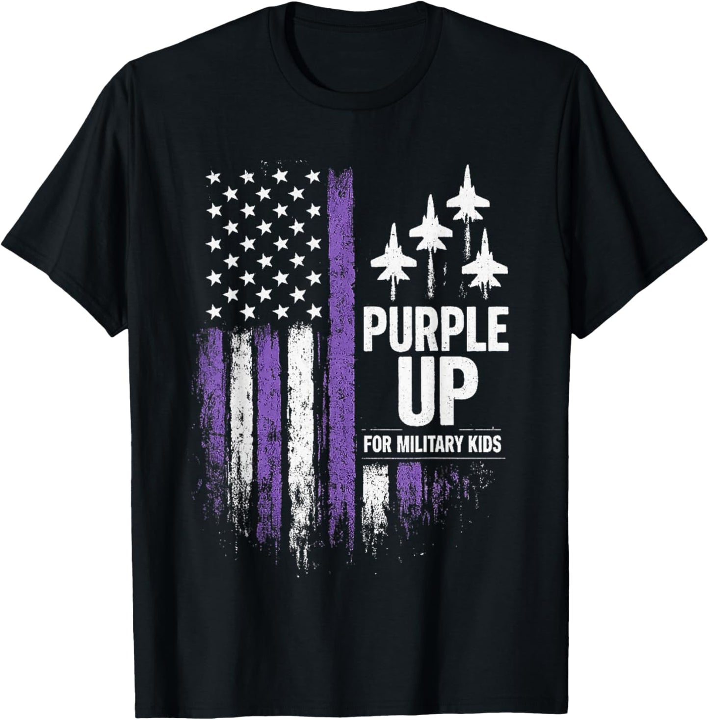 Purple Up for Military Kids Month of The Military Child T-Shirt - T-Shirt | Black