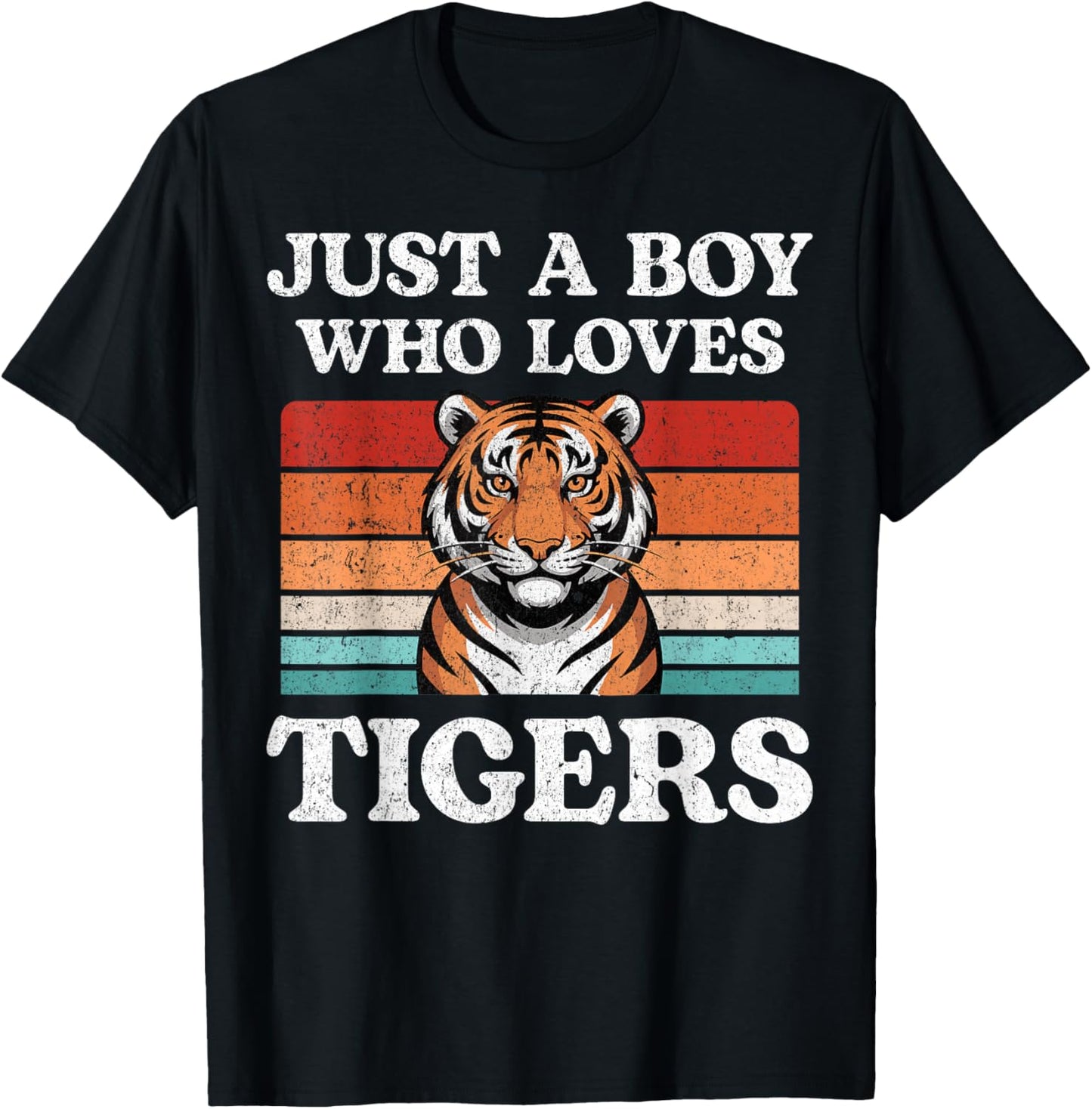 Just A Boy Who Loves Tigers Big Cat Lover T-Shirt - T-Shirt | Black
