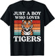 Just A Boy Who Loves Tigers Big Cat Lover T-Shirt - T-Shirt | Black