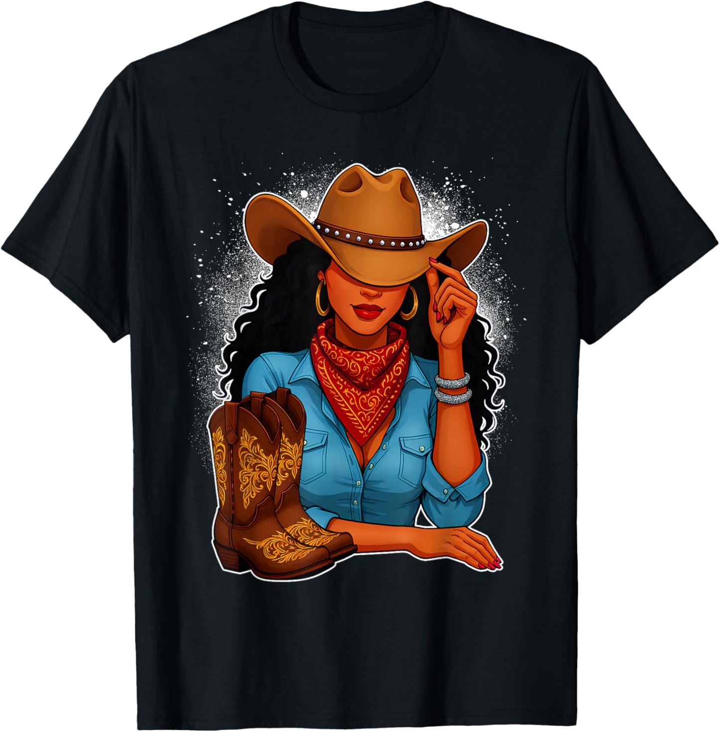 Black Cowgirl & Boots Black History Month Black Women Girls T-Shirt - T-Shirt | Black