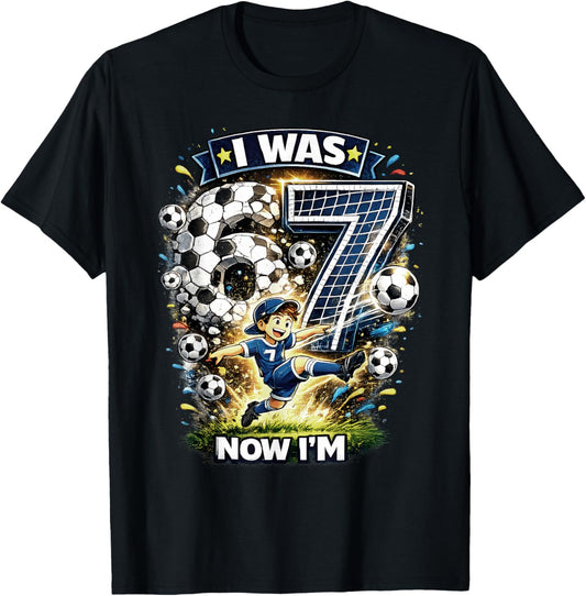 I was 6 Now I'm 7 Six Seven Soccer 67 Funny Birthday Boys T-Shirt - T-Shirt | Black
