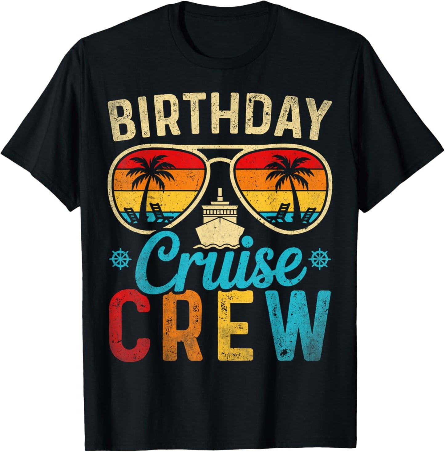 Family Cruising Sunglasses Birthday Cruise Crew 2026 Party T-Shirt - T-Shirt | Black
