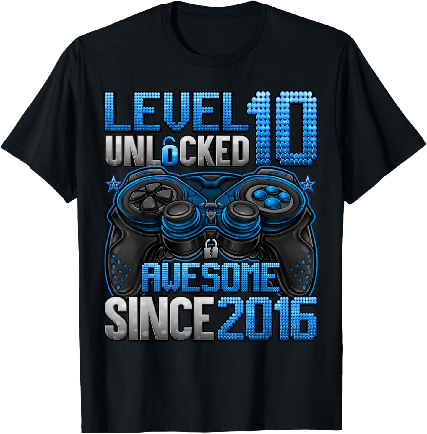 Level 10 Unlocked 10 Year Old Gifts Boys 10th Birthday Boy T-Shirt - T-Shirt | Black