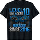 Level 10 Unlocked 10 Year Old Gifts Boys 10th Birthday Boy T-Shirt - T-Shirt | Black