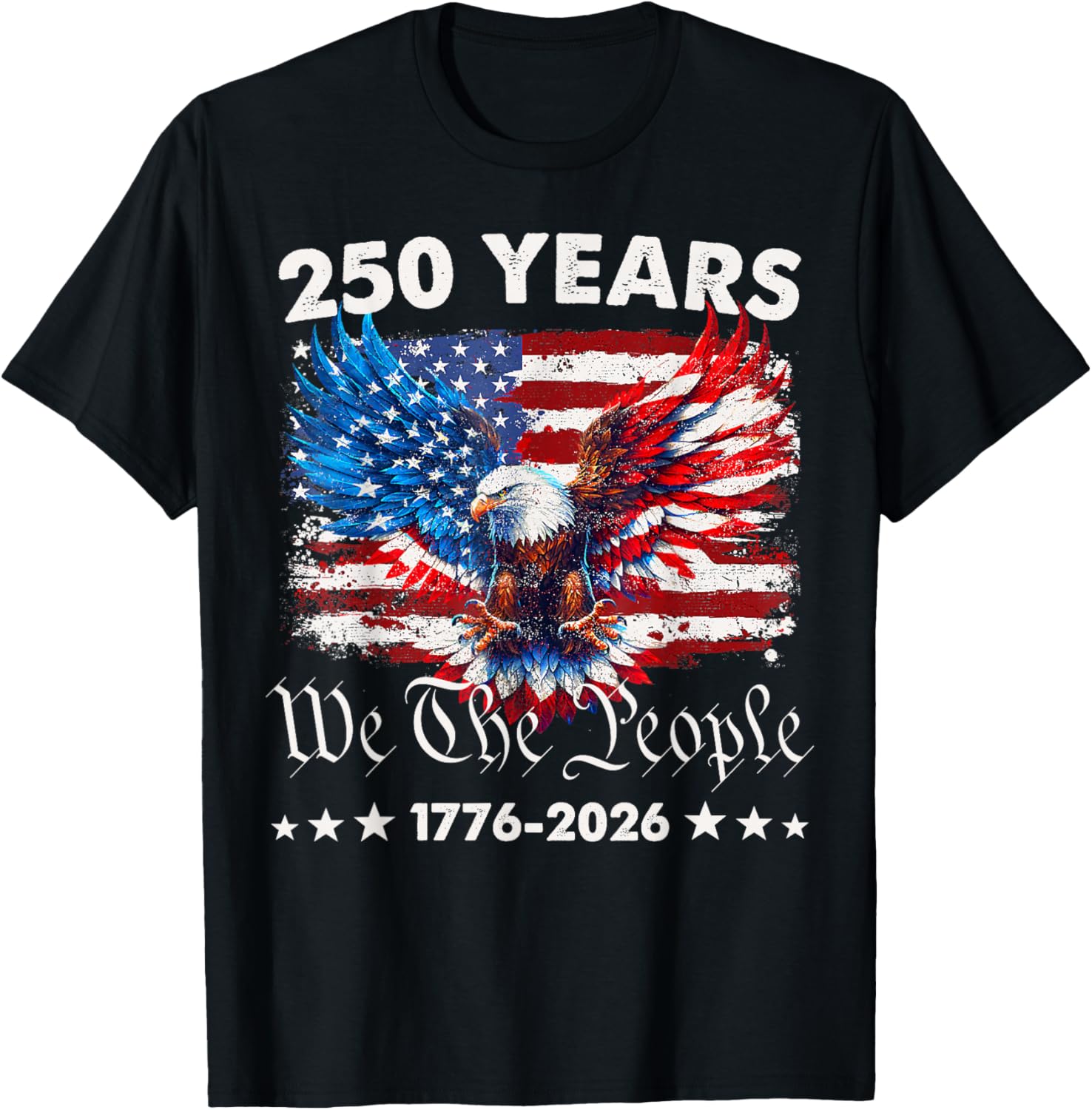 250 Years American 1776 2026 250th USA Birthday 4th of July T-Shirt - T-Shirt | Black