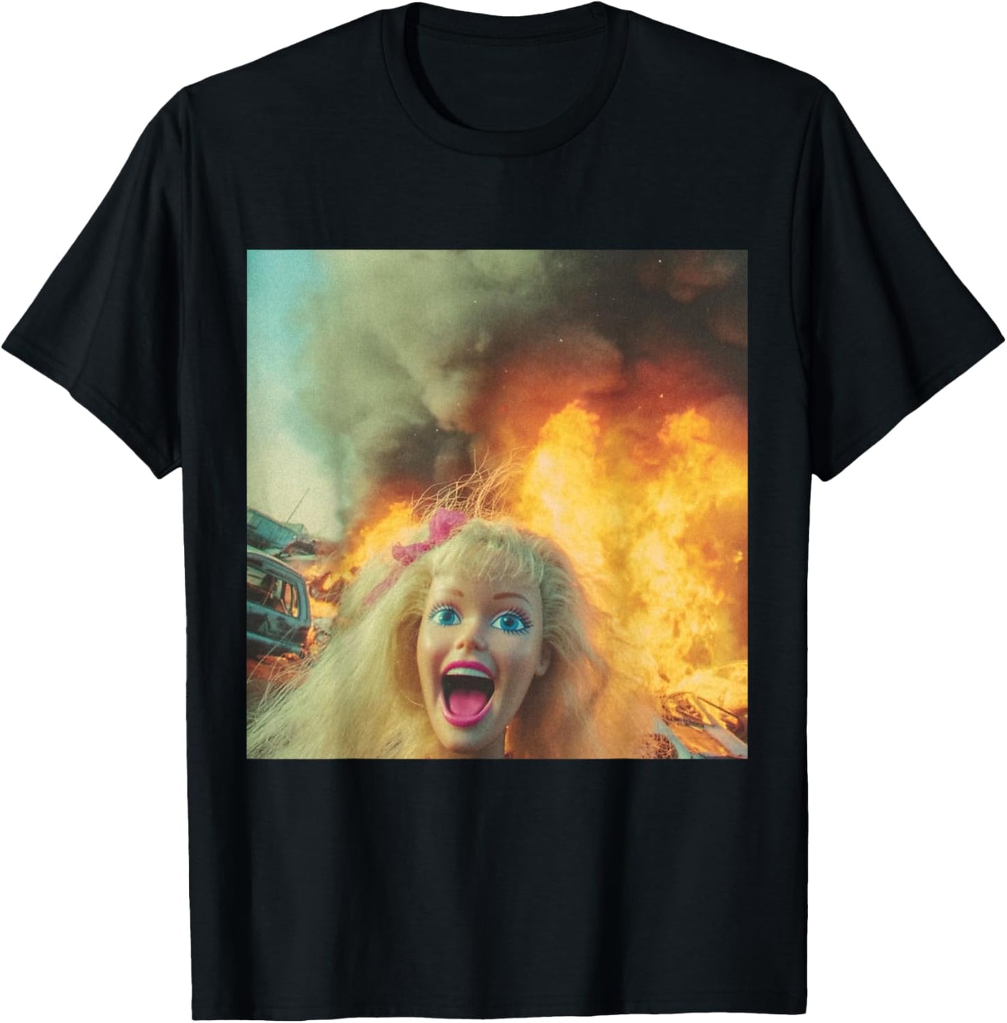 Funny Disgusting Doll face Meme T-Shirt - T-Shirt | Black