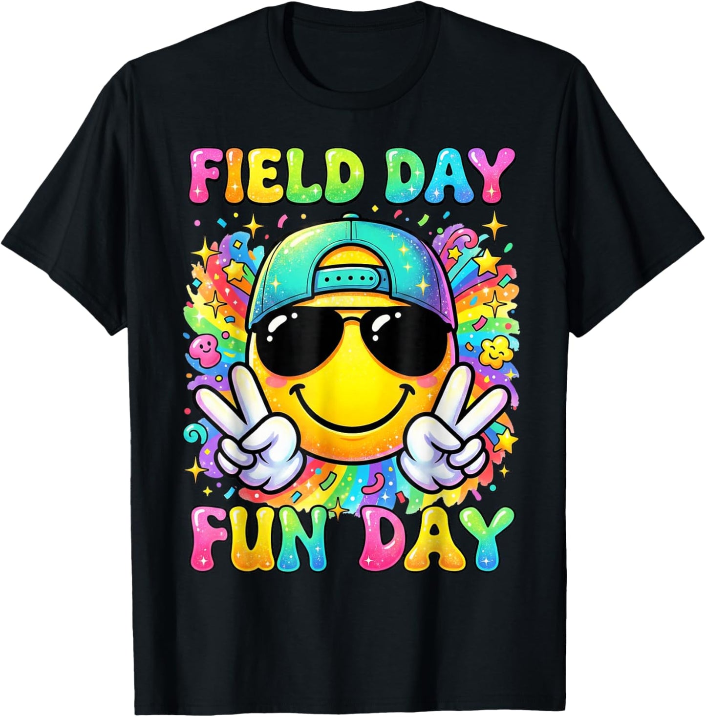 Retro Field Day Teachers Boys Girls Kids Field Day Fun Day T-Shirt - T-Shirt | Black