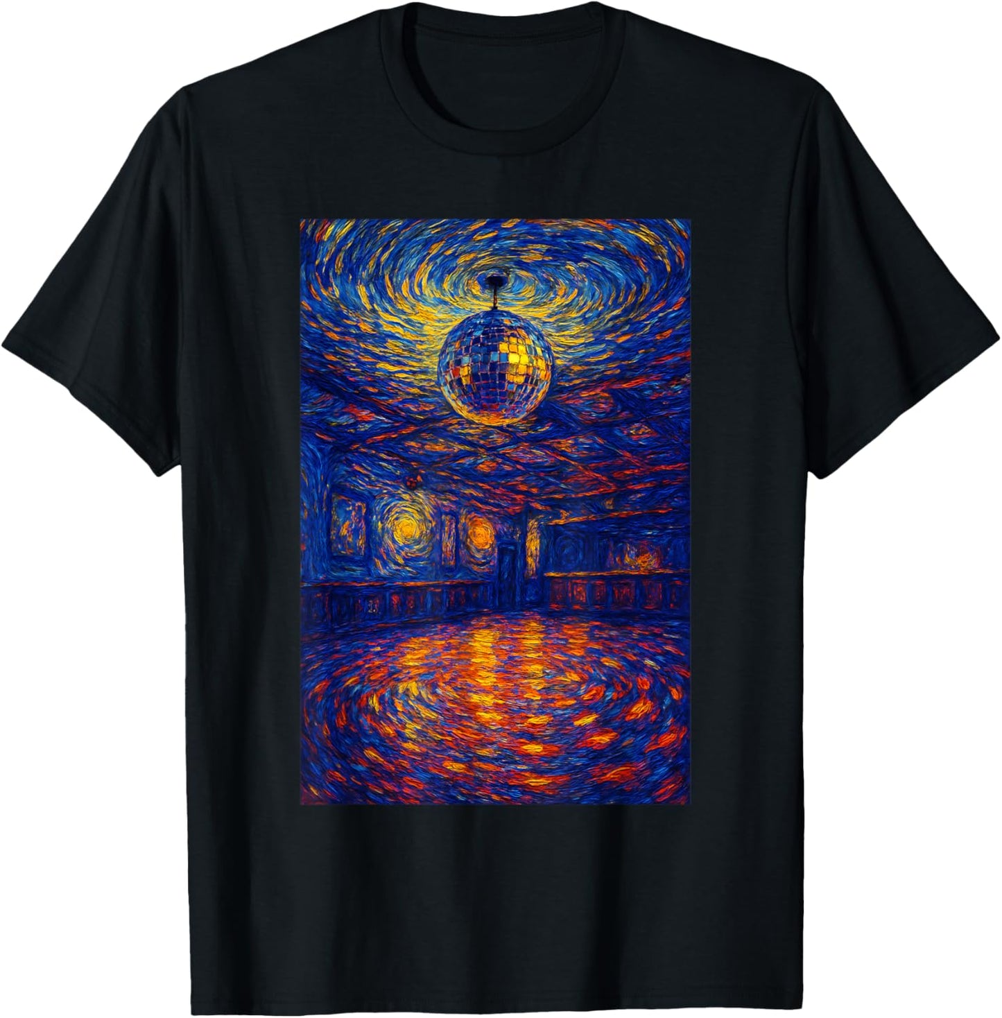 Disco Ball Van Gogh Art Student Painting Lovers Art Teacher T-Shirt - T-Shirt | Black