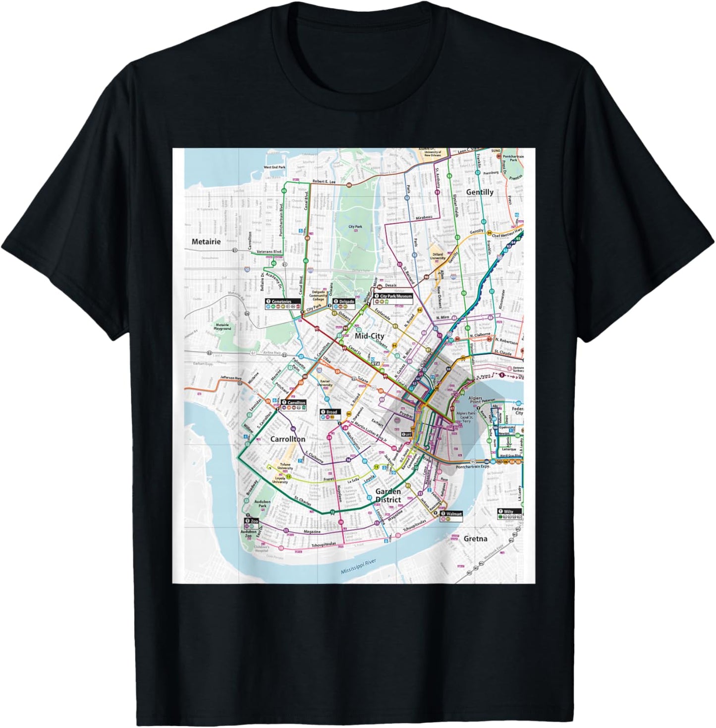 New Orleans Transit System Travel Art USA T-Shirt - T-Shirt | Black