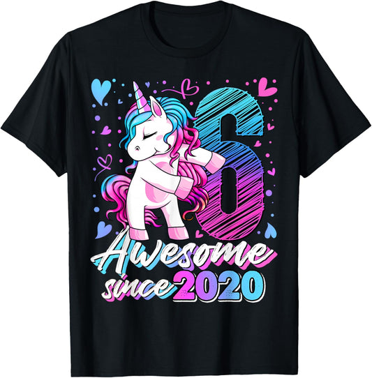 6th Birthday Shirt Girl 6 Year Old Gifts 6 Birthday Girl T-Shirt - T-Shirt | Black