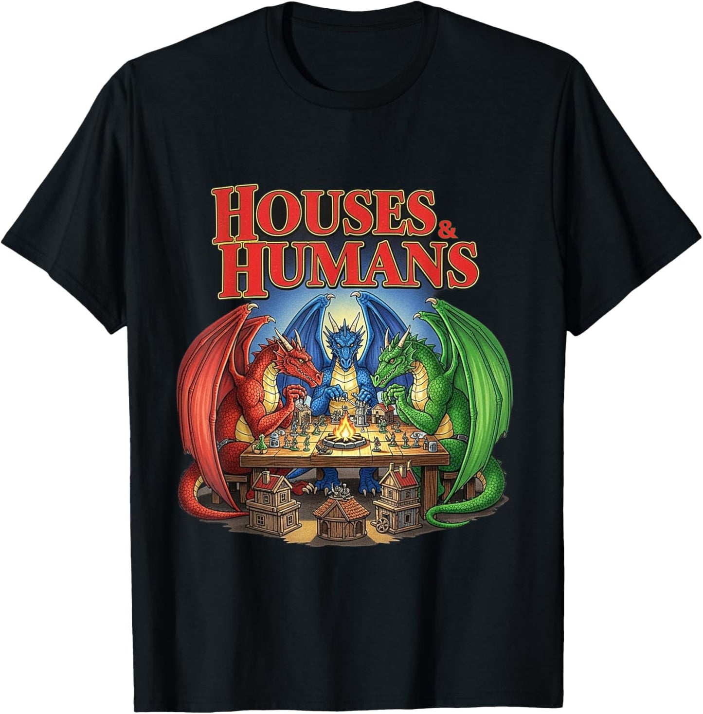 Funny Houses and Humans T-Shirt - T-Shirt | Black