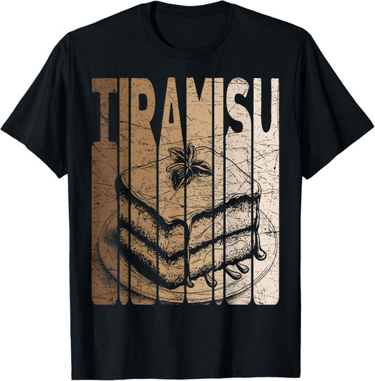 Tiramisu Dessert Vintage T-Shirt - T-Shirt | Black