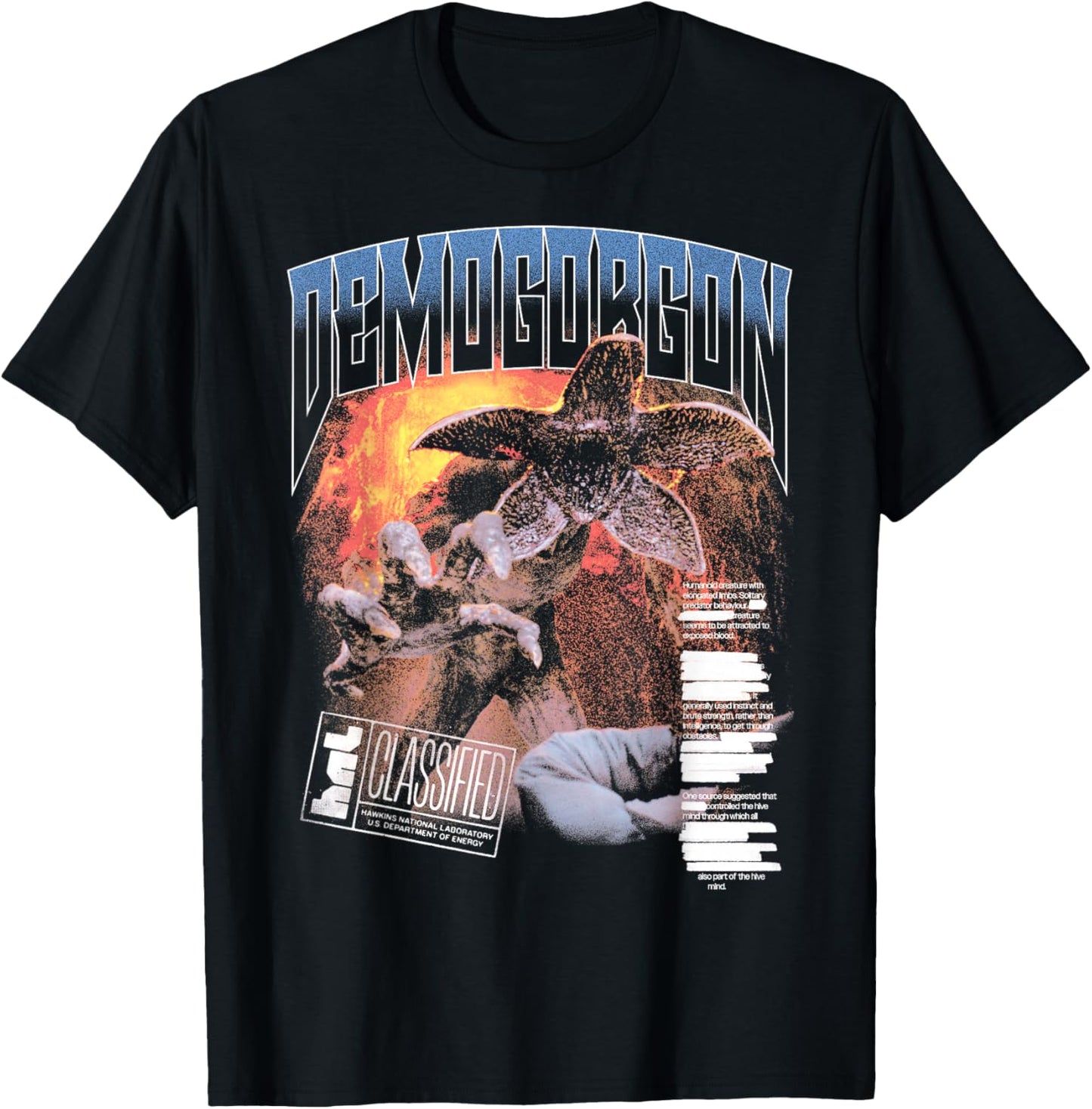 Stranger Things Demogorgon Classified Lab Poster T-Shirt - T-Shirt | Black
