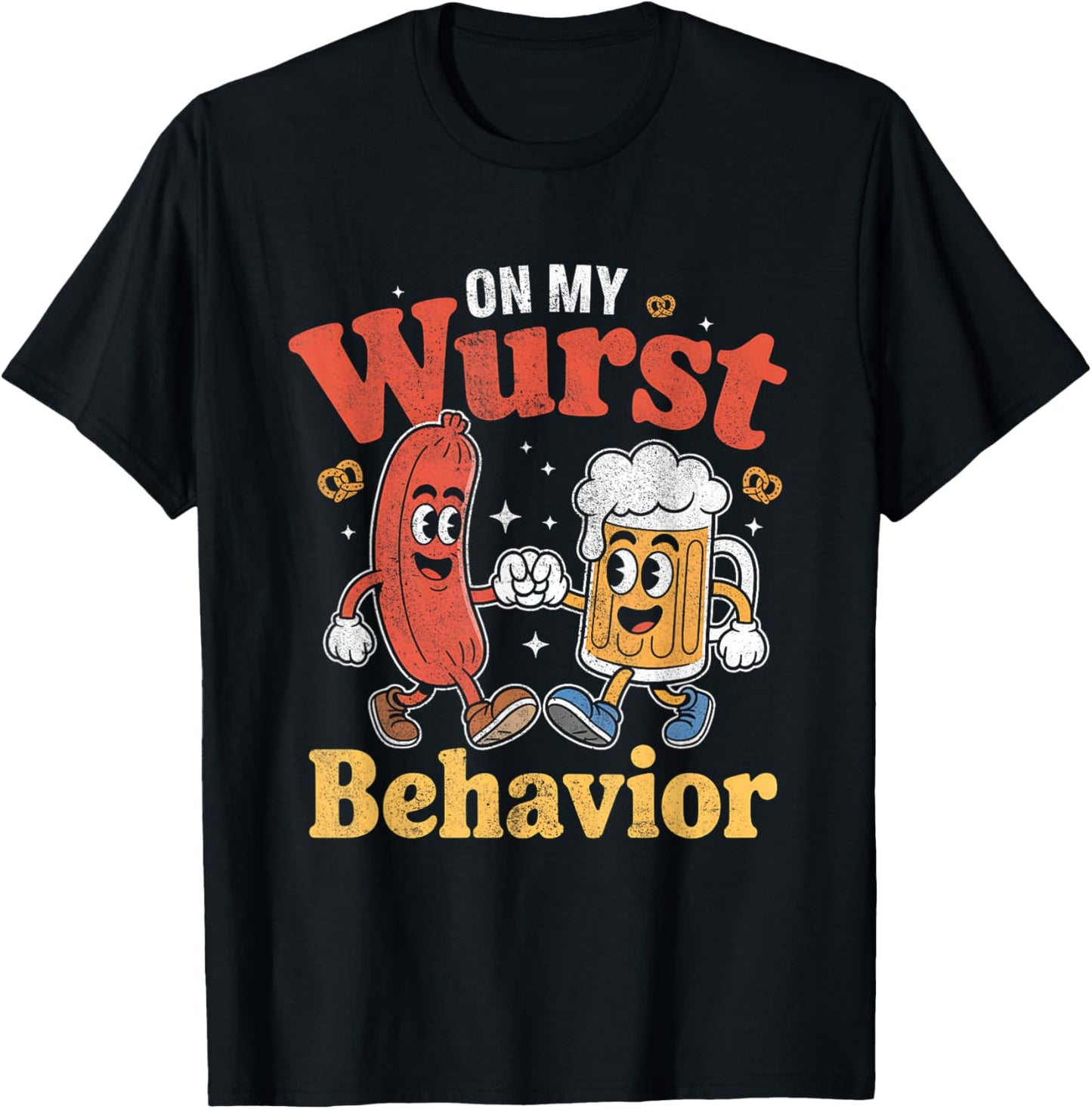 On My Wurst Behavior Oktoberfest Funny German American Humor T-Shirt - T-Shirt | Black