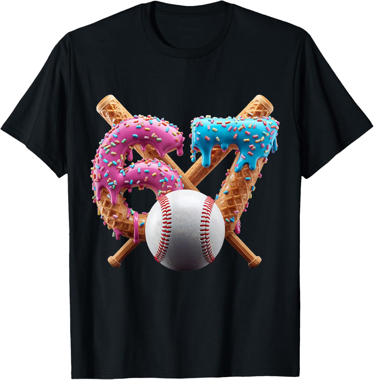 67 Baseball Ice Cream Drip Kids Youth T-Shirt - T-Shirt | Black