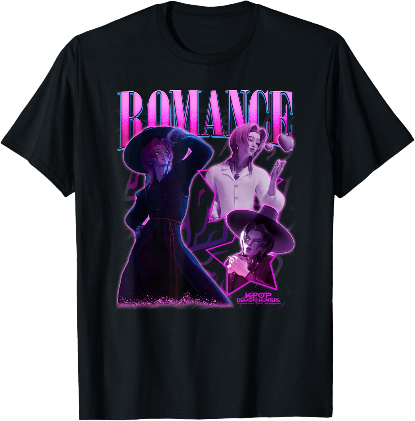 Kpop Demon Hunters Halloween Romance Showcase Y2K Poster T-Shirt - T-Shirt | Black