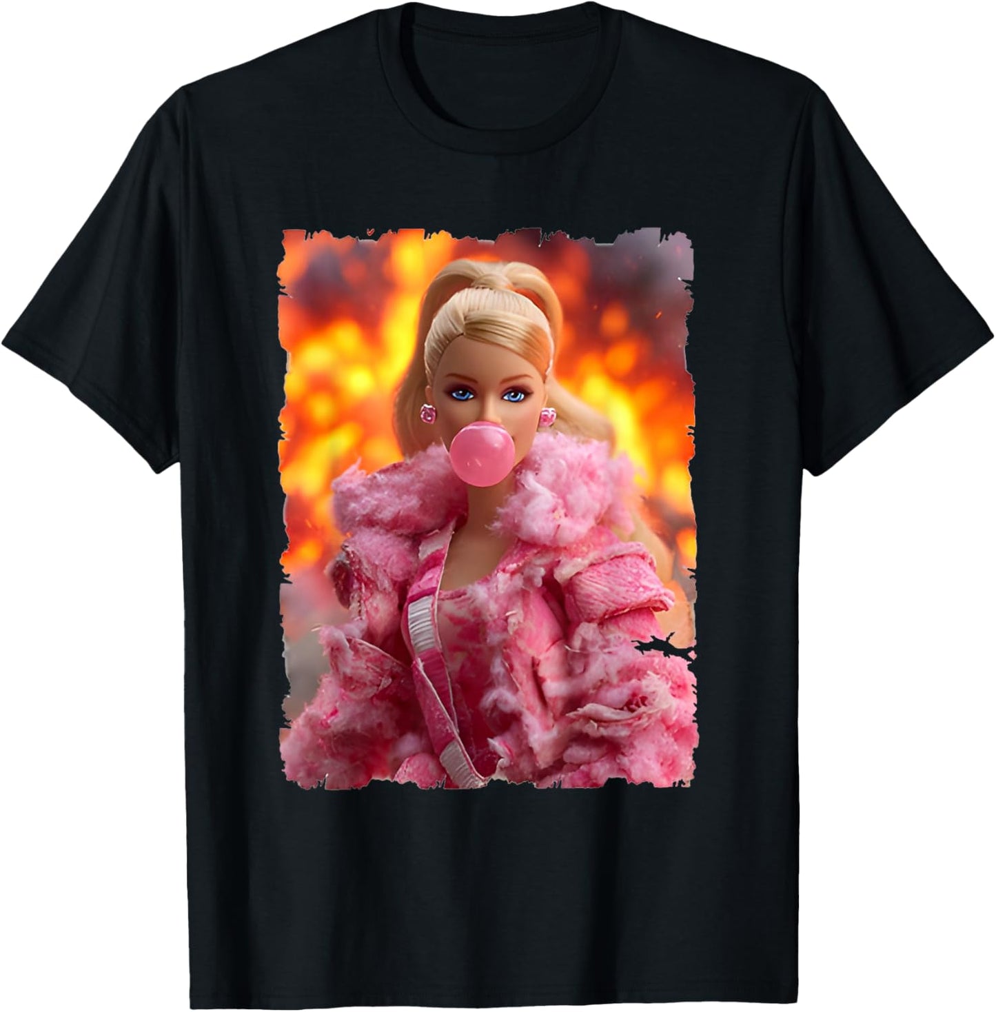 Funny Disgusting Pink Doll face Meme T-Shirt - T-Shirt | Black