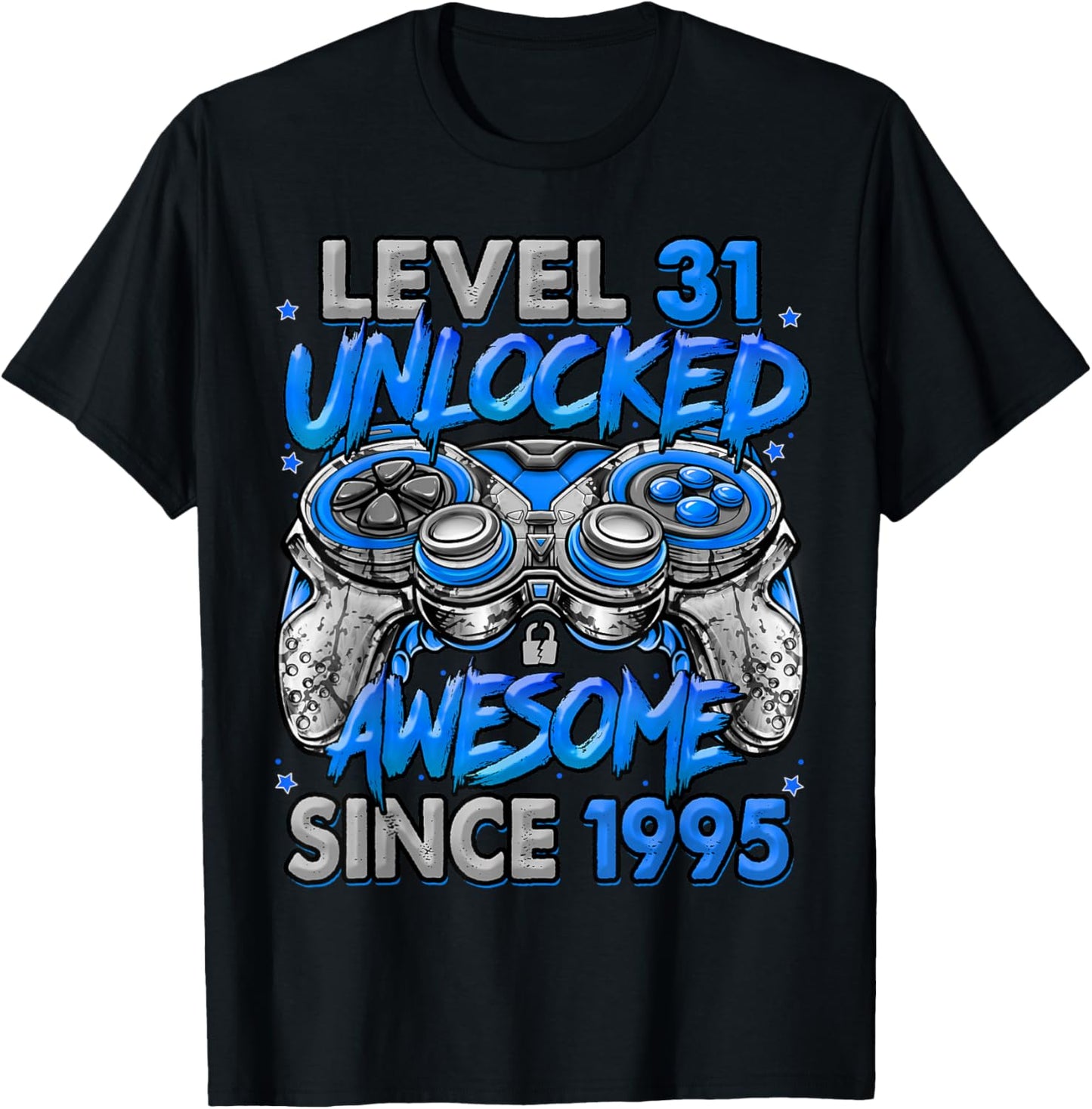 Level 31 Unlocked Awesome Since 1995 31st Birthday Gaming T-Shirt - T-Shirt | Black