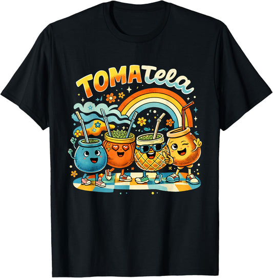Yerba Mate Lover Argentina Tomatela Drinking Lover Foodie T-Shirt - T-Shirt | Black