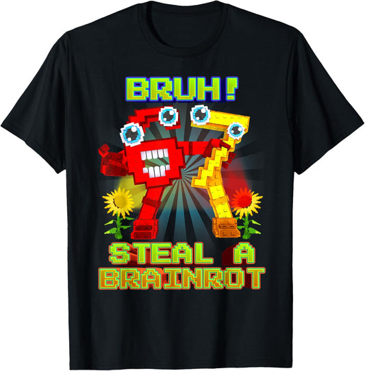 Bruh Secret 67 Six Seven 6-7 Brainrot for Boys Kids Teens T-Shirt - T-Shirt | Black